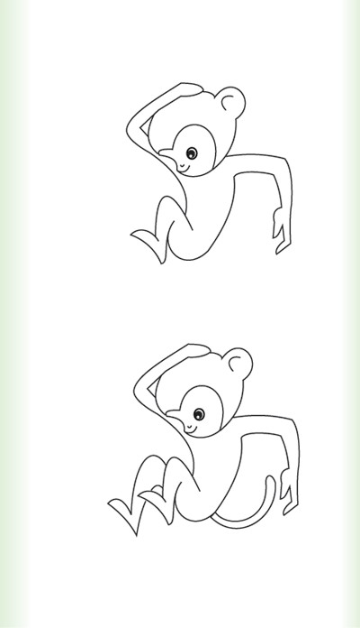 线描小猴子的画法步骤图3