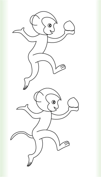 线描小猴子的画法步骤图2