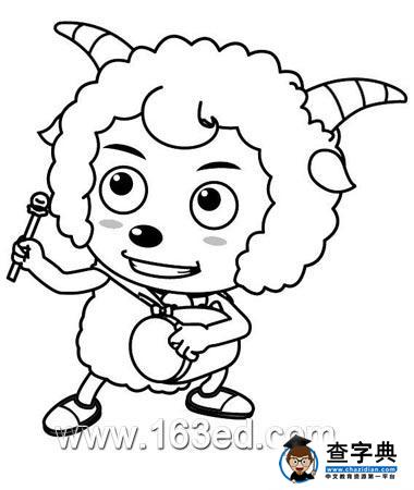 喜羊羊简笔画：喜羊羊14